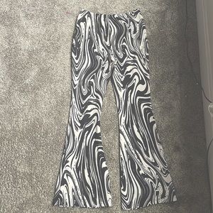 Zebra print cute flare leg pants
